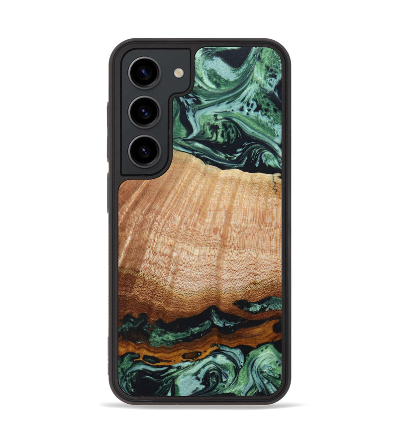 Galaxy S23 Wood+Resin Phone Case - Felicity (Green, 640078)