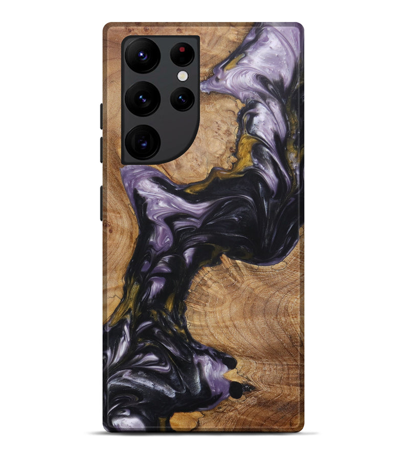 Galaxy S22 Ultra Wood+Resin Live Edge Phone Case - Marshall (Black & White, 622898)
