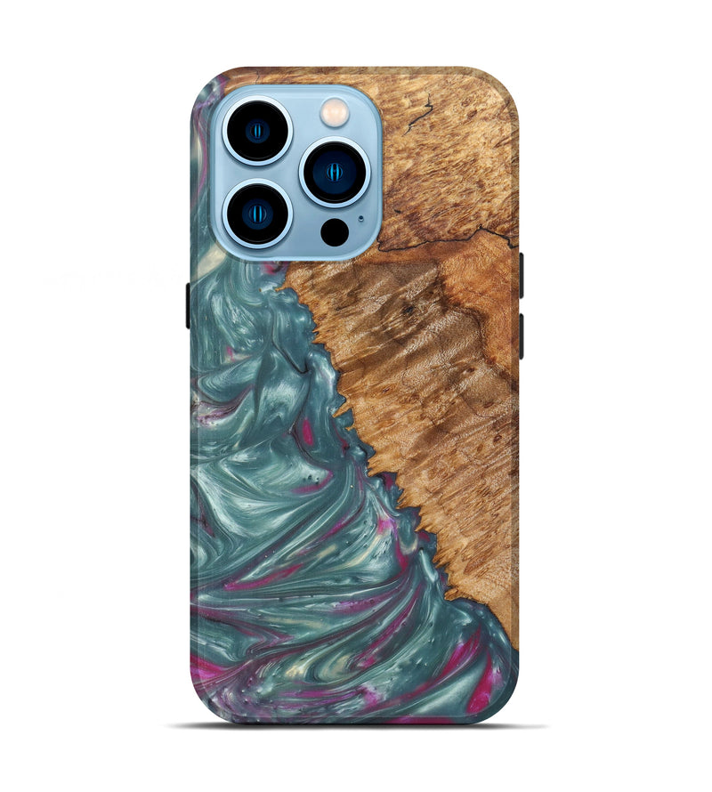 iPhone 14 Pro Wood+Resin Live Edge Phone Case - Gwenny (Artist Pick, 606751)