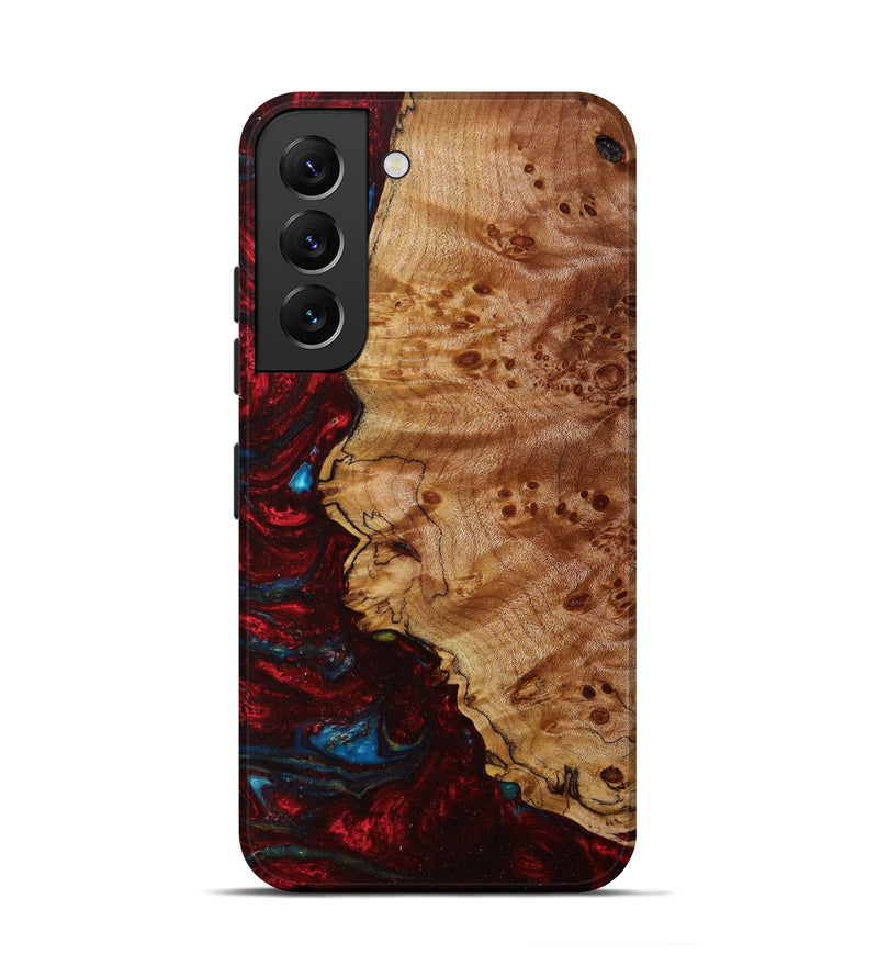 Galaxy S22 Wood+Resin Live Edge Phone Case - Brice (Dark Red, 610773)