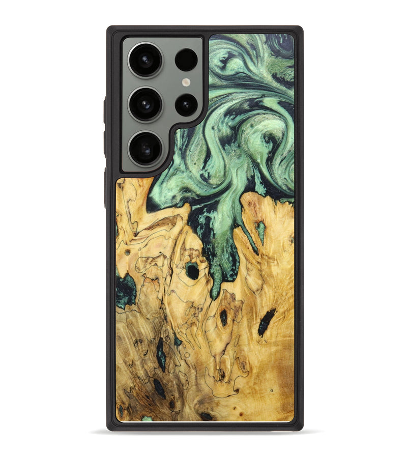 Galaxy S23 Ultra Wood+Resin Phone Case - Daniela (Green, 624759)