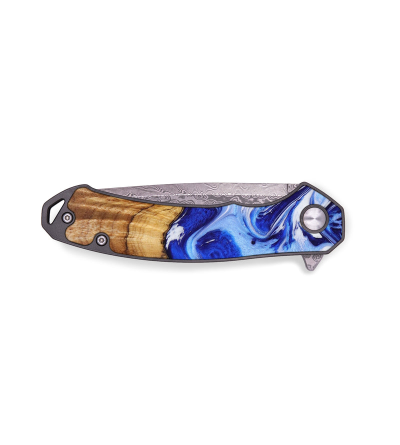 EDC Wood+Resin Pocket Knife - Nolan (Blue, 644180)