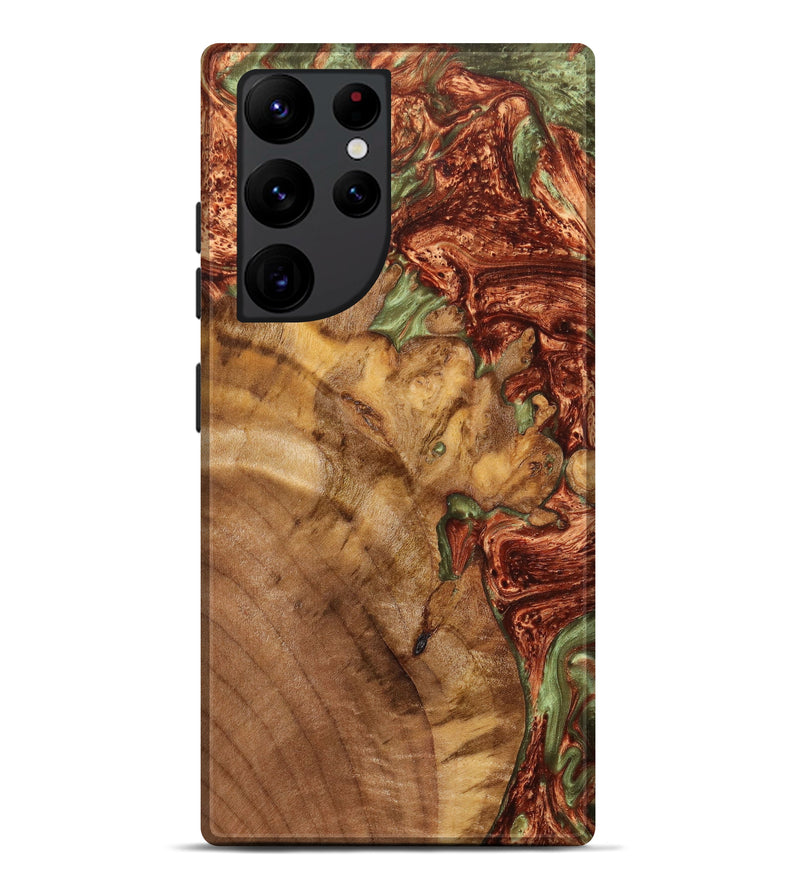 Galaxy S22 Ultra Wood+Resin Live Edge Phone Case - Carlos (Red, 639584)