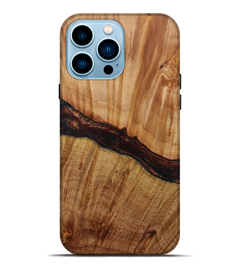 iPhone 14 Pro Max Wood+Resin Live Edge Phone Case - Bee (Metallic, 591388)