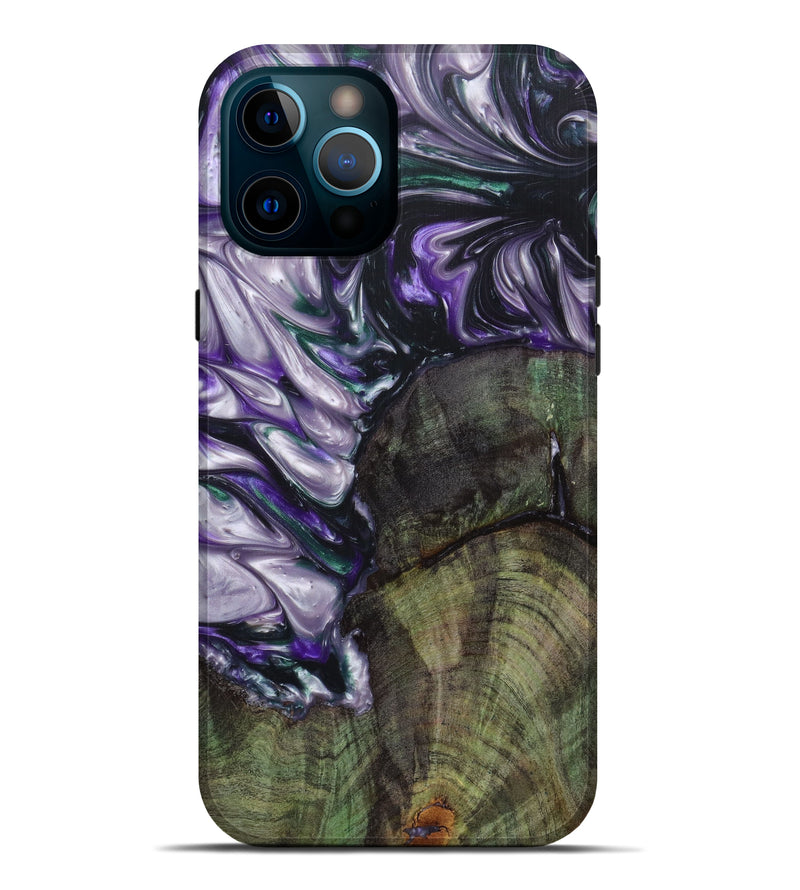 iPhone 12 Pro Max Wood+Resin Live Edge Phone Case - Catina (Purple, 641033)