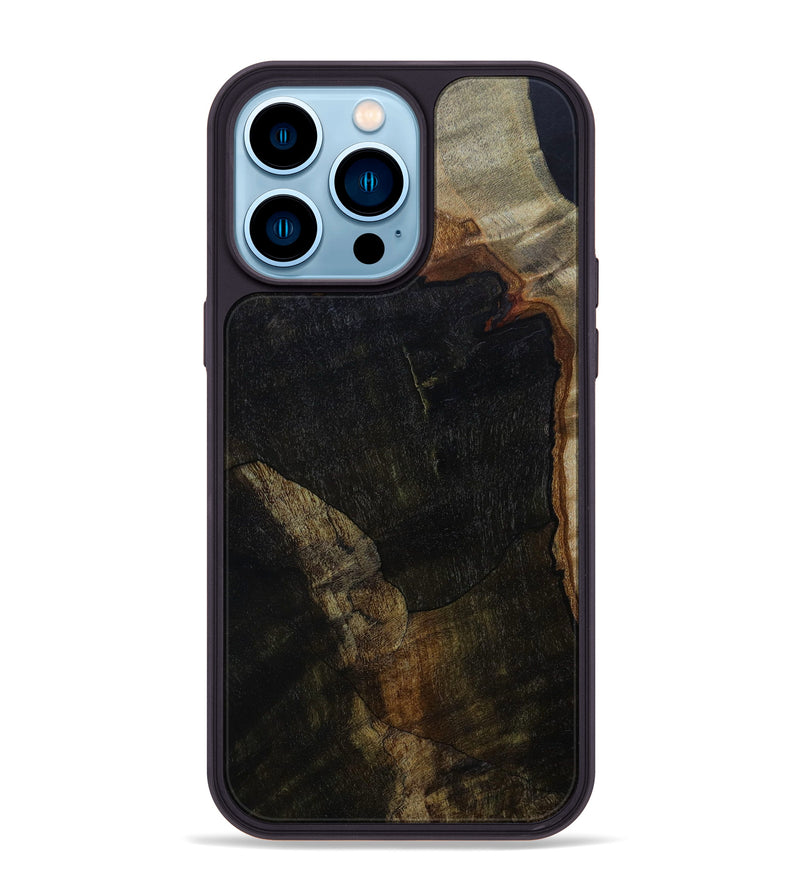 iPhone 14 Pro Max Wood+Resin Phone Case - James (Wood Burl, 647896)