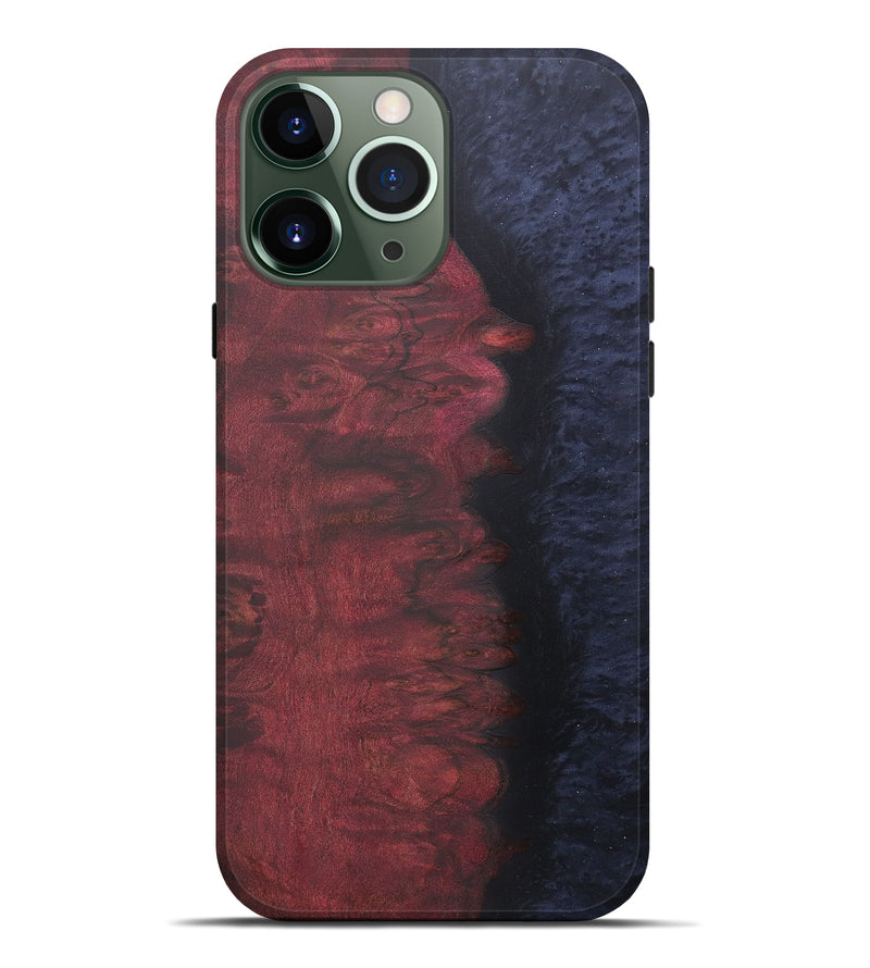 iPhone 13 Pro Max Wood+Resin Live Edge Phone Case - Aila (Pure Black, 574891)