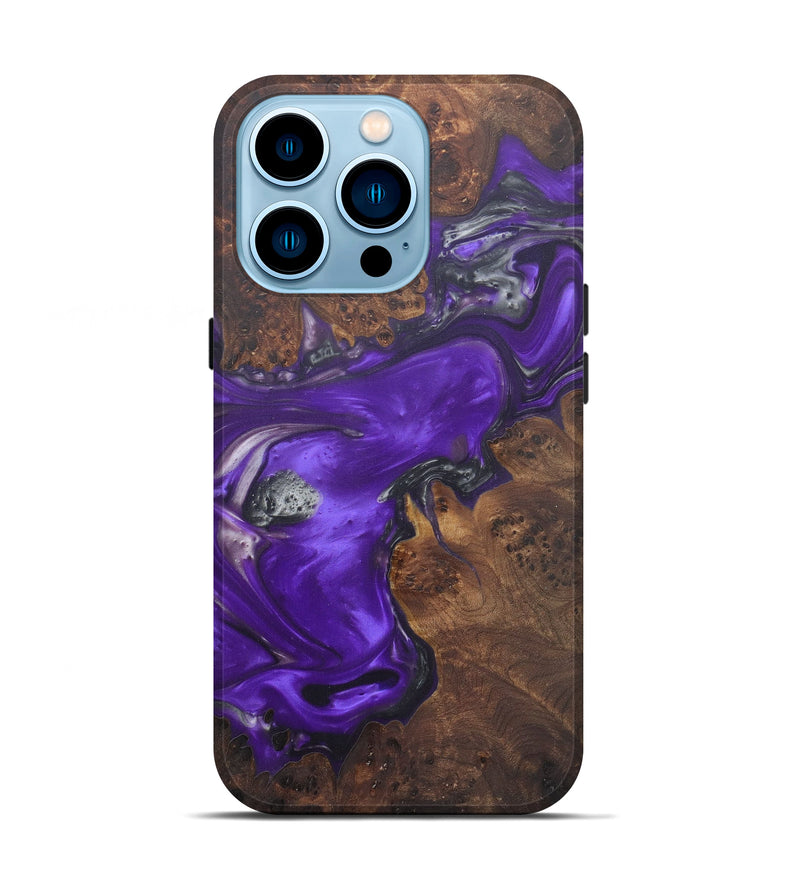 iPhone 14 Pro Wood+Resin Live Edge Phone Case - Norbert (Purple, 594846)