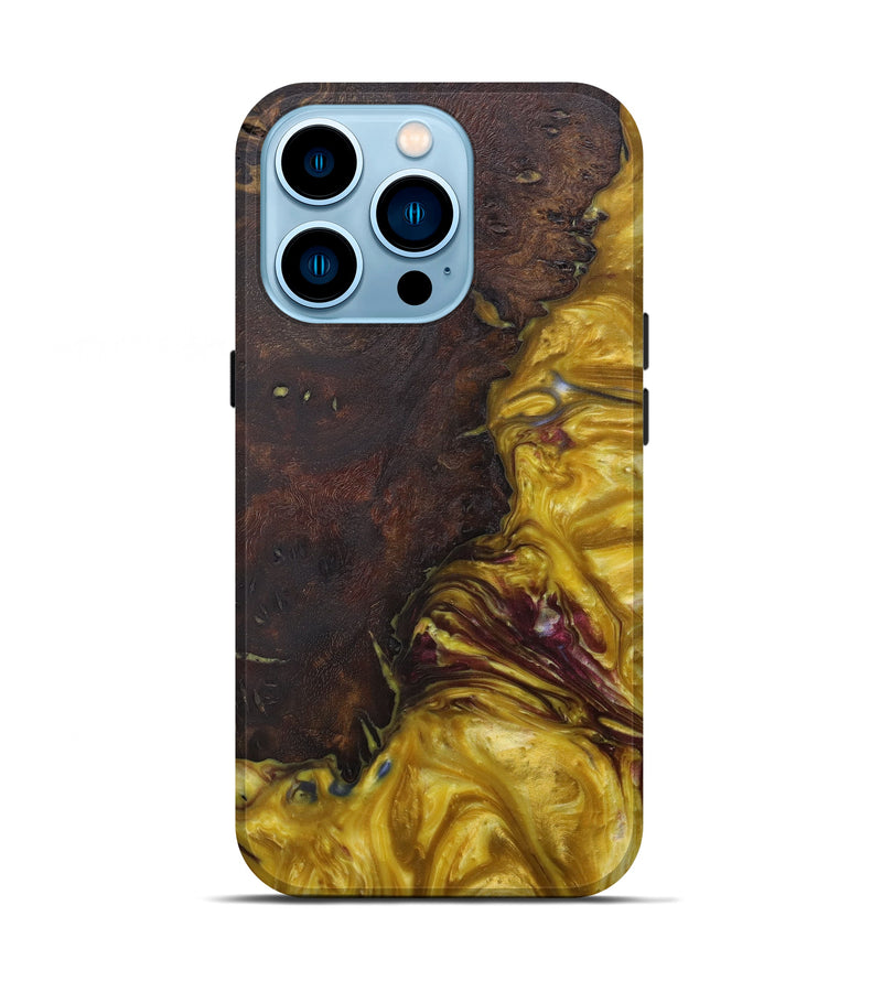 iPhone 14 Pro Wood+Resin Live Edge Phone Case - Mariel (Metallic, 591426)