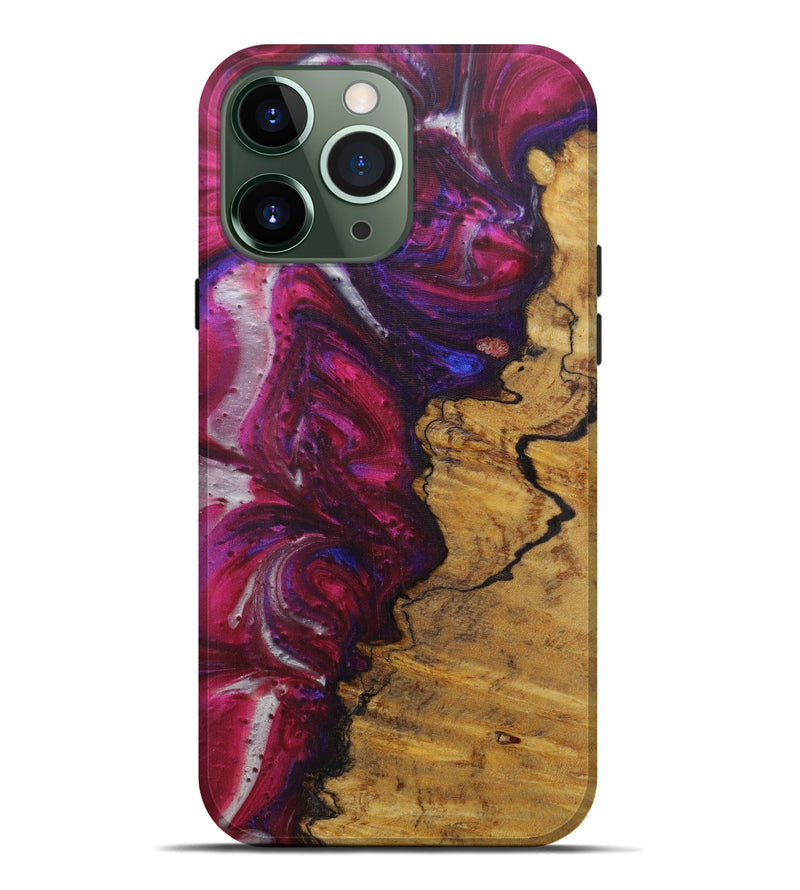 iPhone 13 Pro Max Wood+Resin Live Edge Phone Case - Ladan (Purple, 591441)