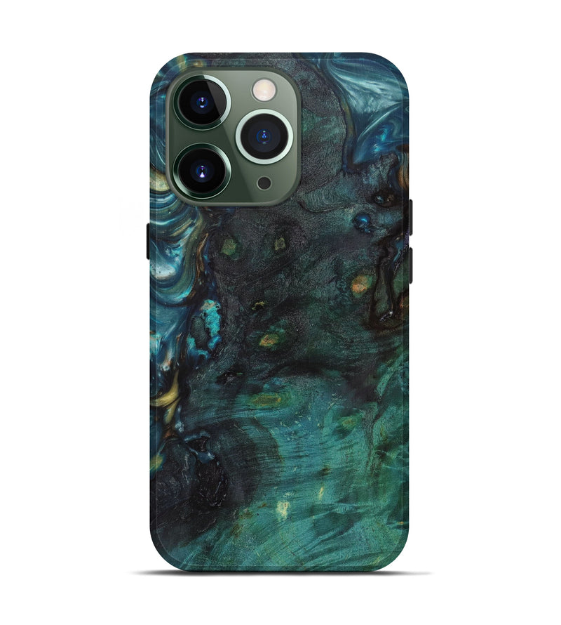 iPhone 13 Pro Wood+Resin Live Edge Phone Case - Shanequa (Blue, 628364)