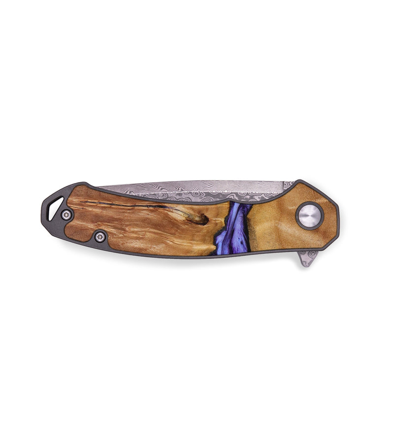 EDC Wood+Resin Pocket Knife - Emmanuel (Purple, 643105)