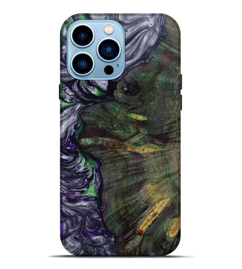 iPhone 14 Pro Max Wood+Resin Live Edge Phone Case - Aubrie (Purple, 644297)