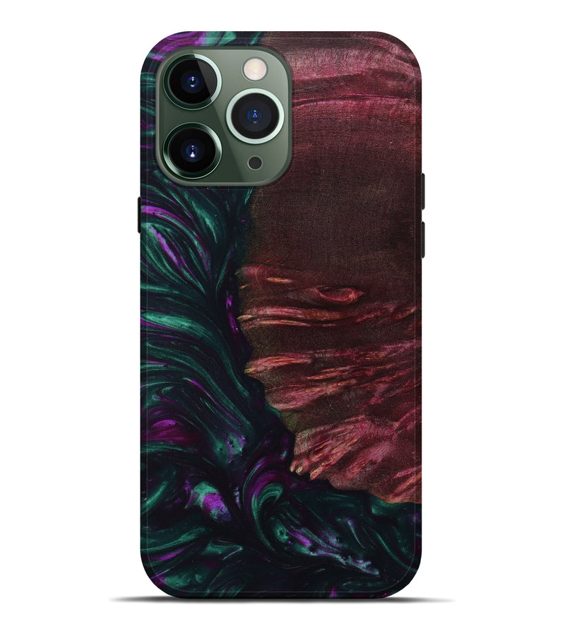 iPhone 13 Pro Max Wood+Resin Live Edge Phone Case - Dereon (Green, 631262)