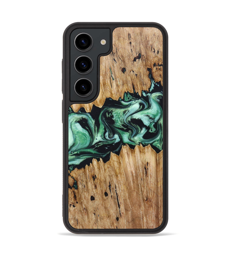 Galaxy S23 Wood+Resin Phone Case - Shanna (Green, 631737)