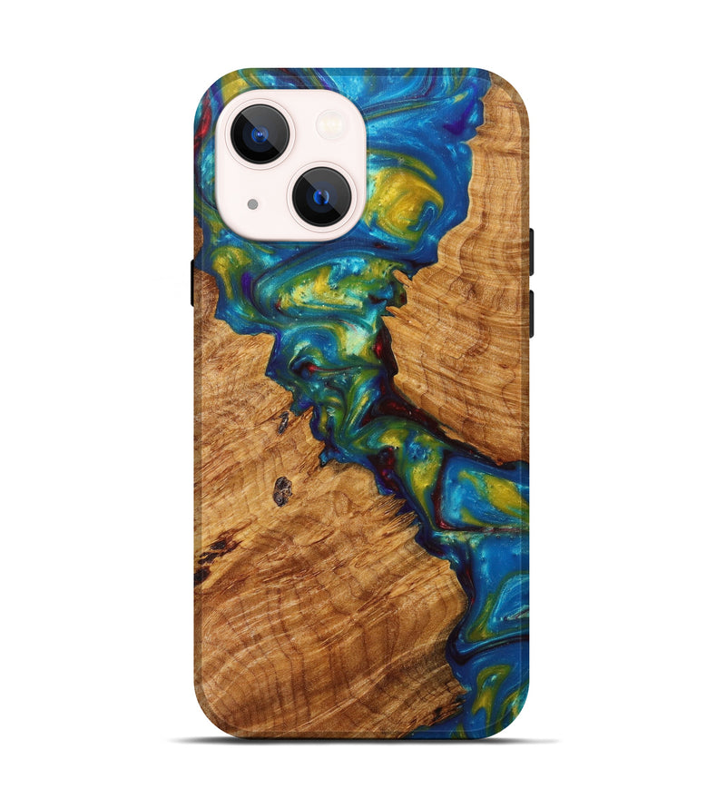 iPhone 14 Wood+Resin Live Edge Phone Case - Sandy (Artist Pick, 611129)