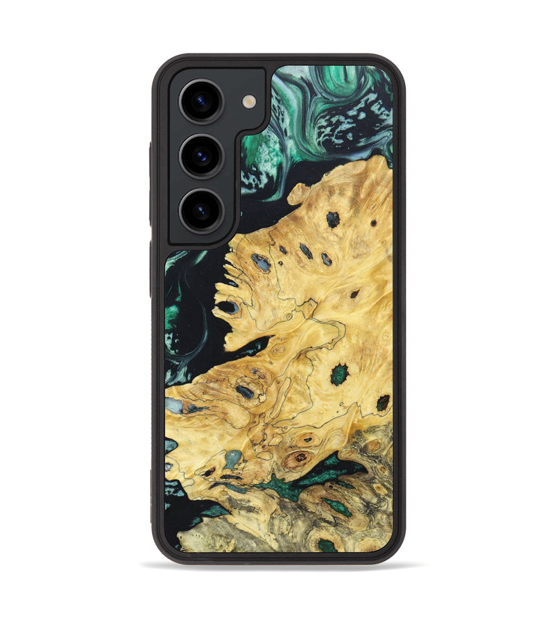 Galaxy S23 Wood+Resin Phone Case - Iridian (Green, 630612)