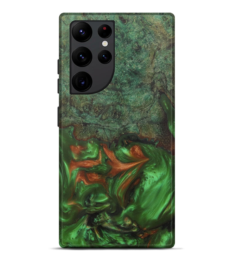 Galaxy S22 Ultra Wood+Resin Live Edge Phone Case - Rani (Dark Green, 594178)