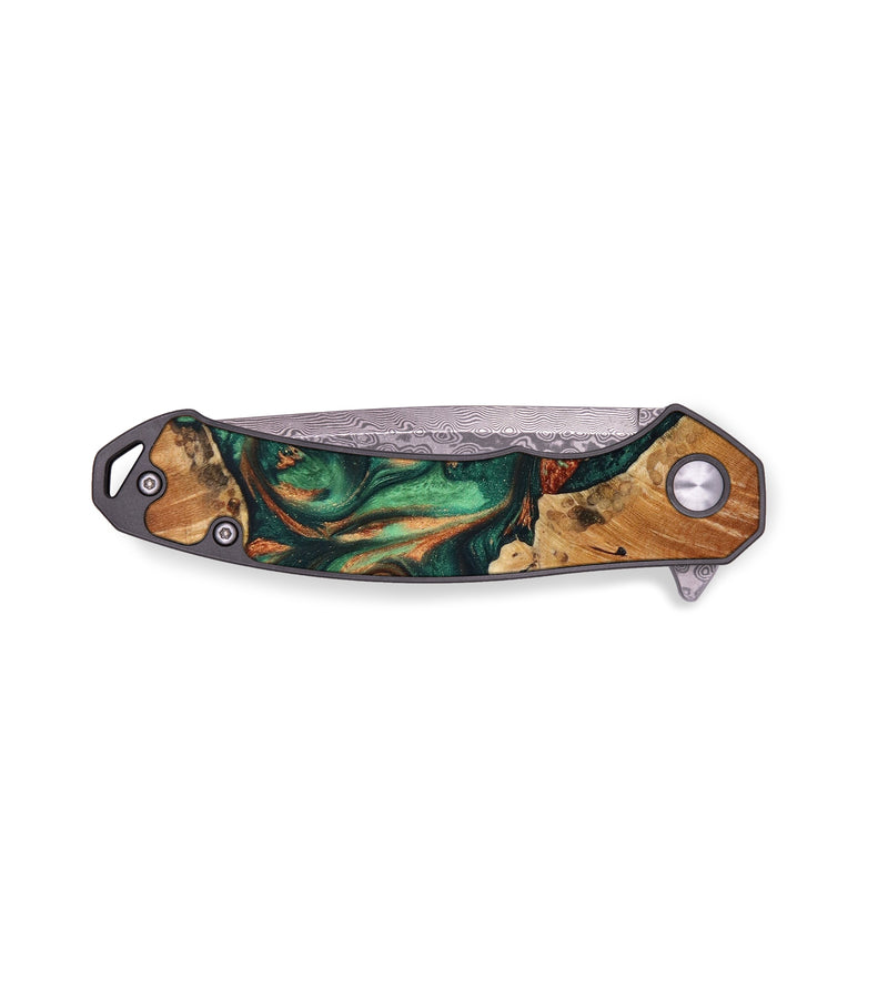 EDC Wood+Resin Pocket Knife - Dorothea (Green, 642661)