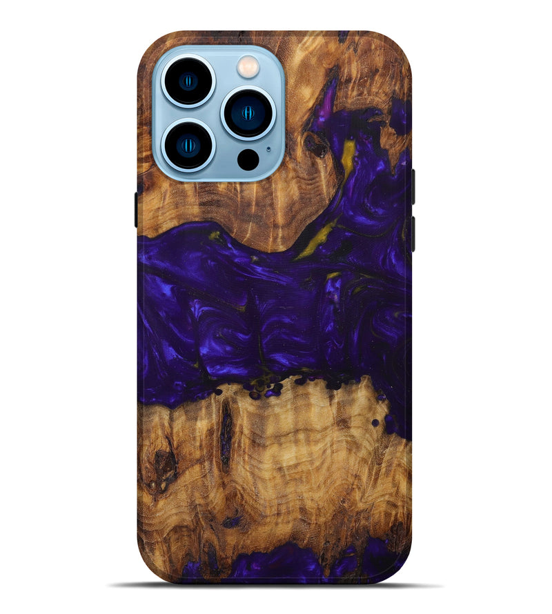 iPhone 14 Pro Max Wood+Resin Live Edge Phone Case - Georgie (Purple, 613928)