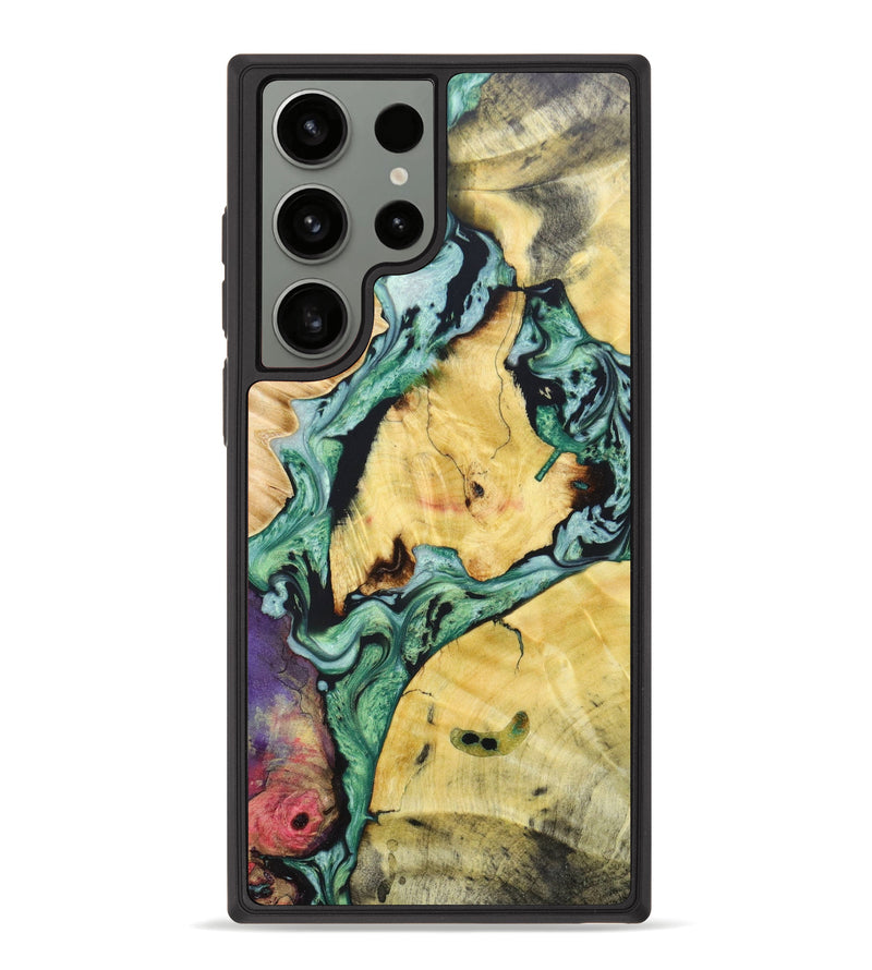 Galaxy S23 Ultra Wood+Resin Phone Case - Viridiana (Mosaic, 631609)