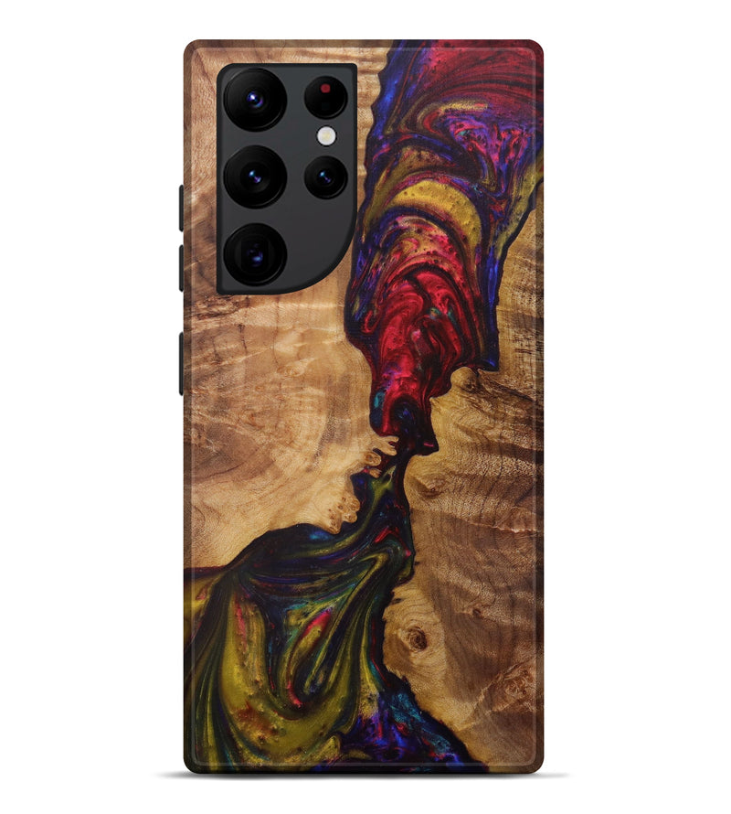 Galaxy S22 Ultra Wood+Resin Live Edge Phone Case - Wynny (Dark Red, 586284)