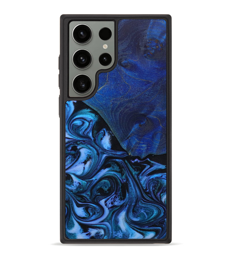 Galaxy S23 Ultra Wood+Resin Phone Case - Bryan (Blue, 647892)