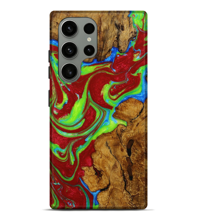 Galaxy S23 Ultra Wood+Resin Live Edge Phone Case - Enrique (Red, 647236)