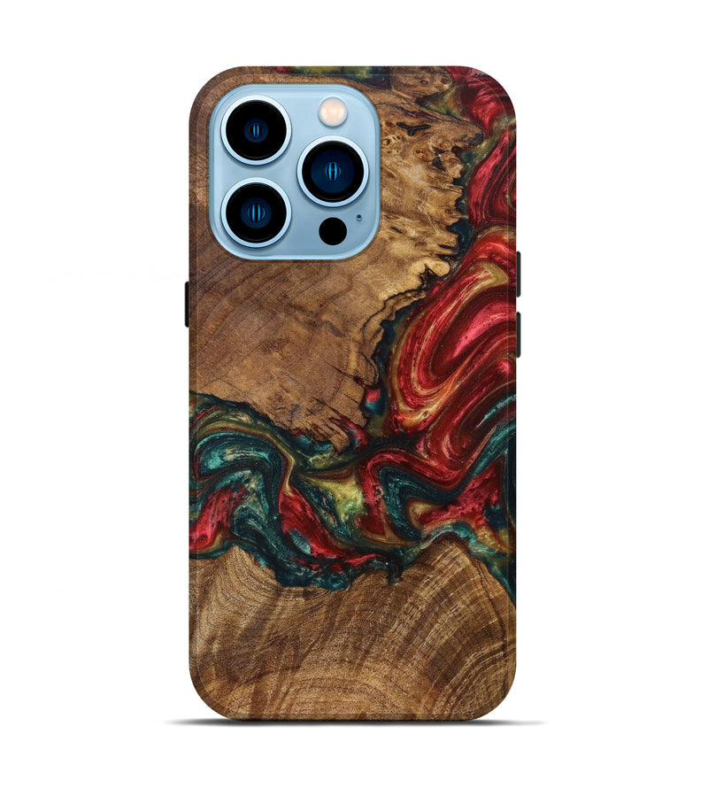 iPhone 14 Pro Wood+Resin Live Edge Phone Case - Knox (Red, 635614)