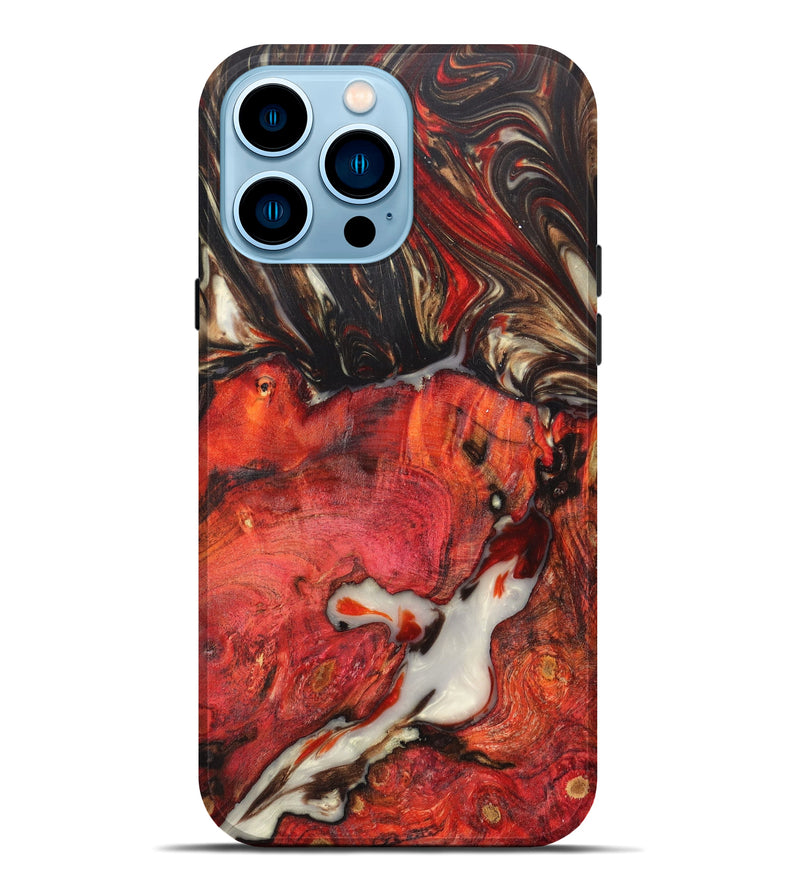 iPhone 14 Pro Max Wood+Resin Live Edge Phone Case - Axel (Red, 624461)