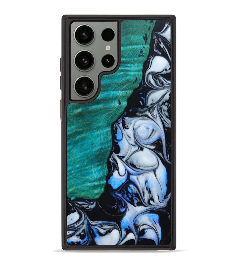 Galaxy S23 Ultra Wood+Resin Phone Case - Byron (Black & White, 642715)