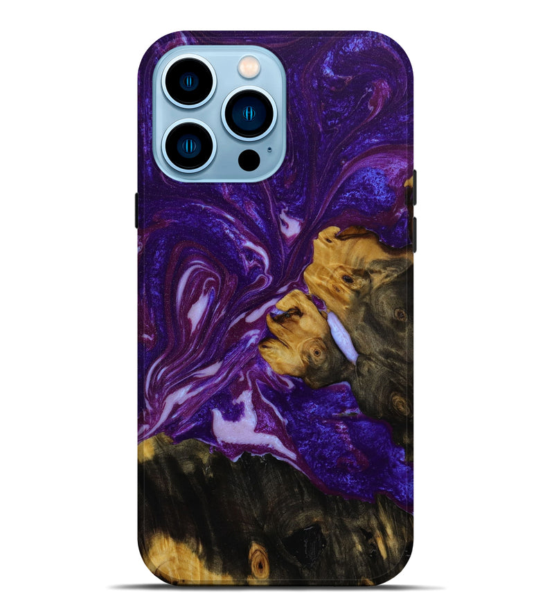 iPhone 14 Pro Max Wood+Resin Live Edge Phone Case - Kyla (Purple, 645976)