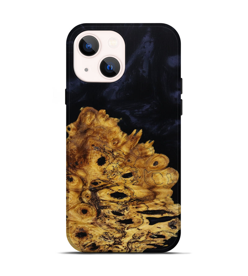 iPhone 14 Wood+Resin Live Edge Phone Case - Reginald (Black & White, 644023)