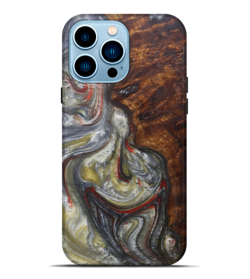 iPhone 14 Pro Max Wood+Resin Live Edge Phone Case - Hyacinthie (Metallic, 594900)