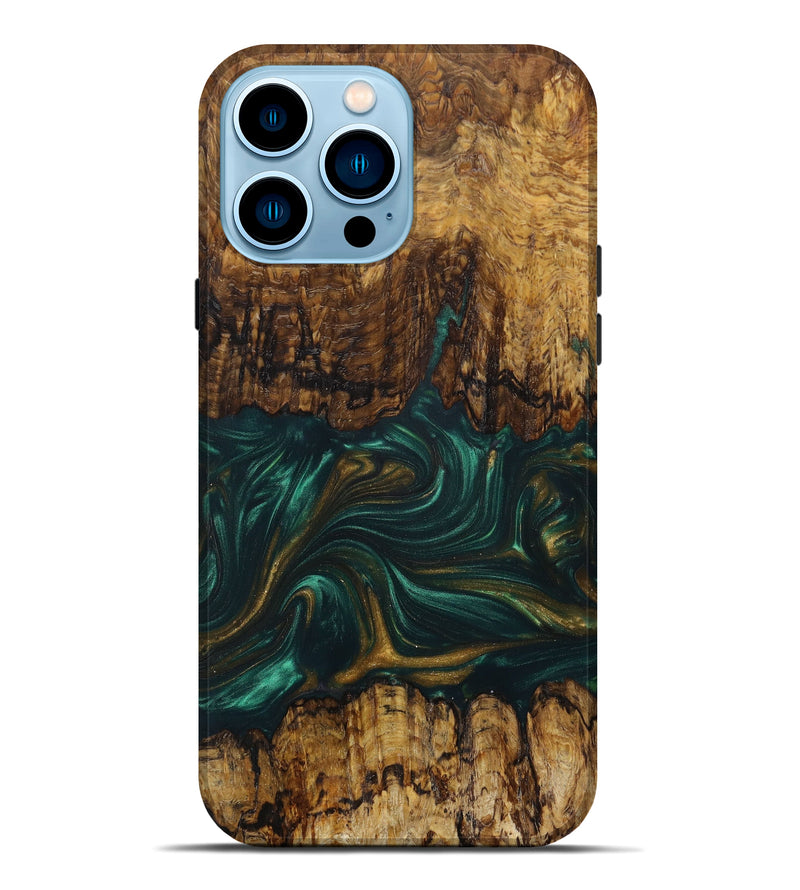 iPhone 14 Pro Max Wood+Resin Live Edge Phone Case - Greysen (Artist Pick, 631447)