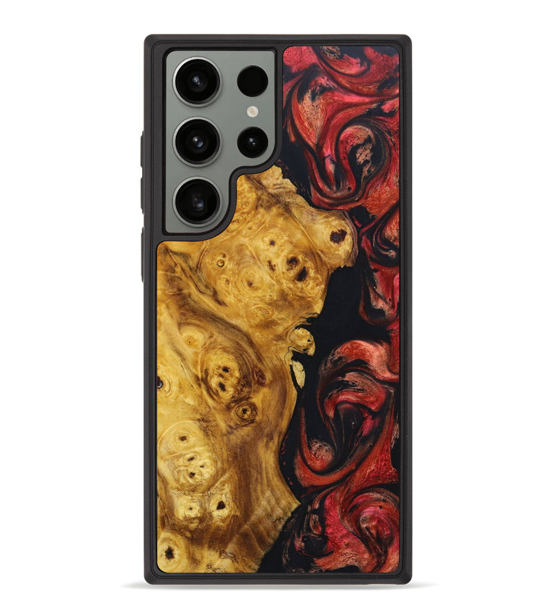 Galaxy S23 Ultra Wood+Resin Phone Case - Karlee (Red, 633558)