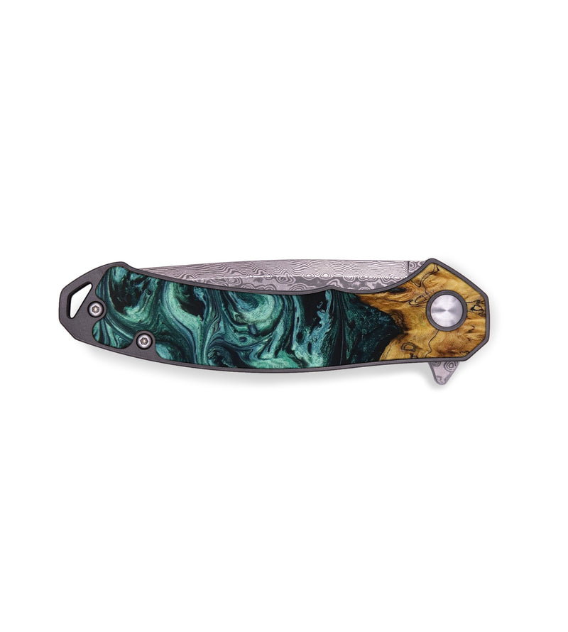 EDC Wood+Resin Pocket Knife - Collins (Green, 648380)