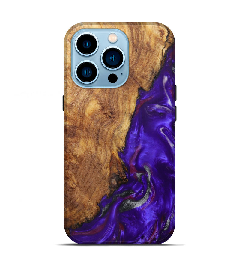 iPhone 14 Pro Wood+Resin Live Edge Phone Case - Tomi (Purple, 597064)