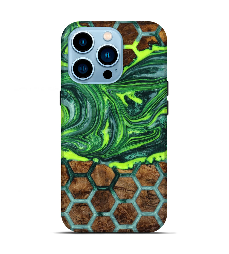 iPhone 14 Pro Wood+Resin Live Edge Phone Case - Dallas (Pattern, 647644)
