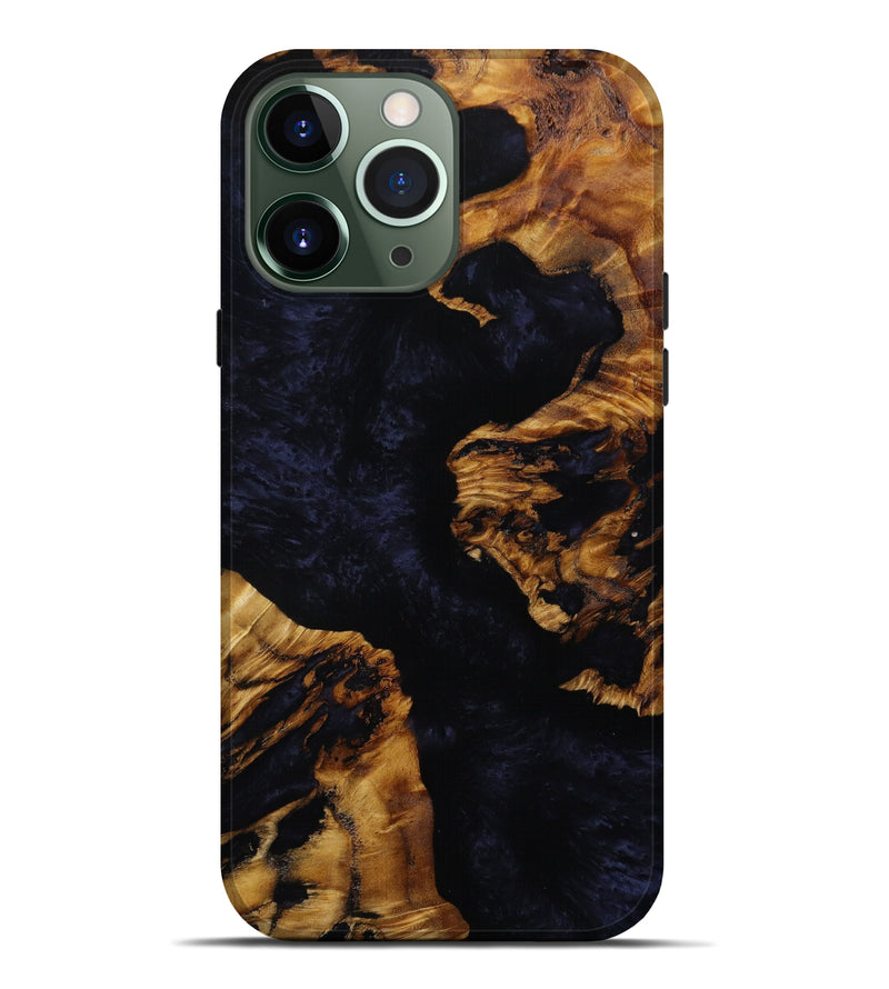 iPhone 13 Pro Max Wood+Resin Live Edge Phone Case - Carlos (Black & White, 647813)