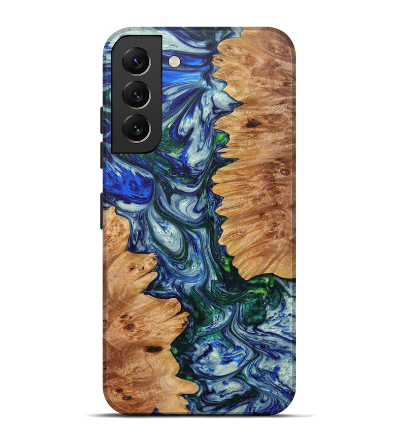 Galaxy S22 Plus Wood+Resin Live Edge Phone Case - Sissie (Dark Blue, 596306)