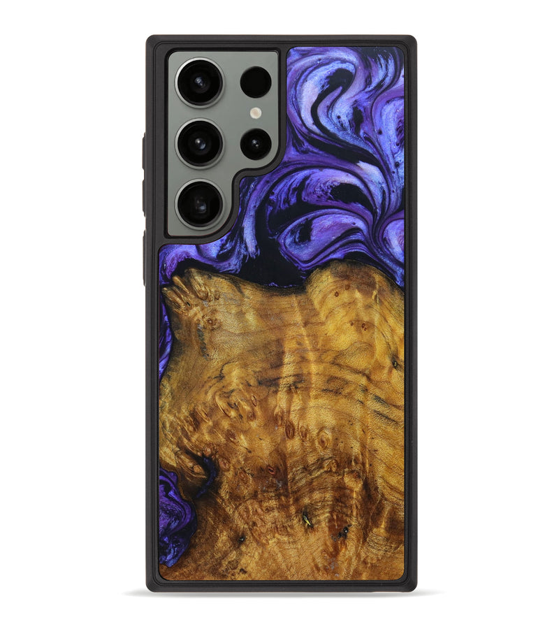Galaxy S23 Ultra Wood+Resin Phone Case - Anya (Purple, 632708)