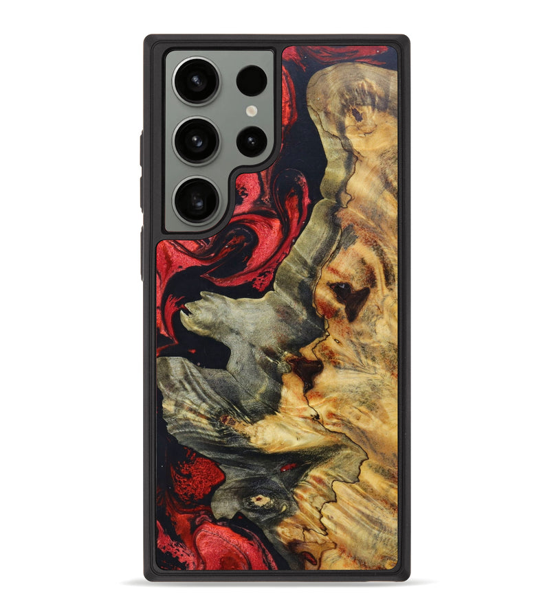 Galaxy S23 Ultra Wood+Resin Phone Case - Harrison (Red, 623587)