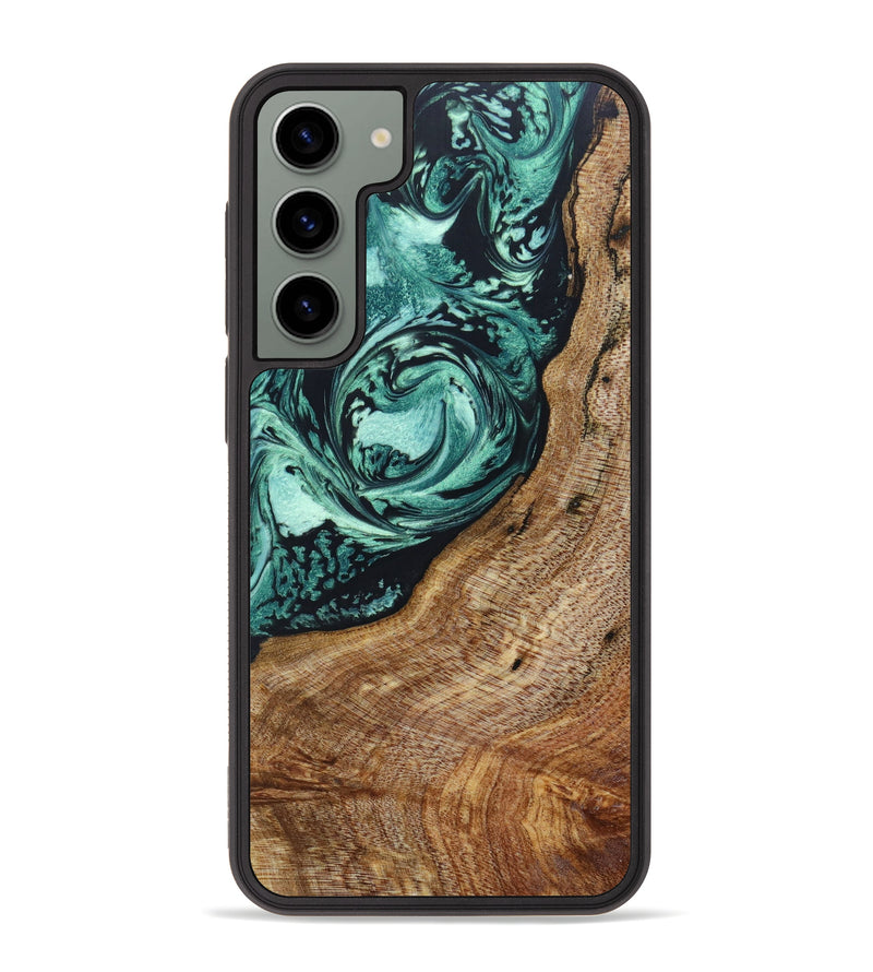 Galaxy S23 Plus Wood+Resin Phone Case - Krystal (Green, 633909)
