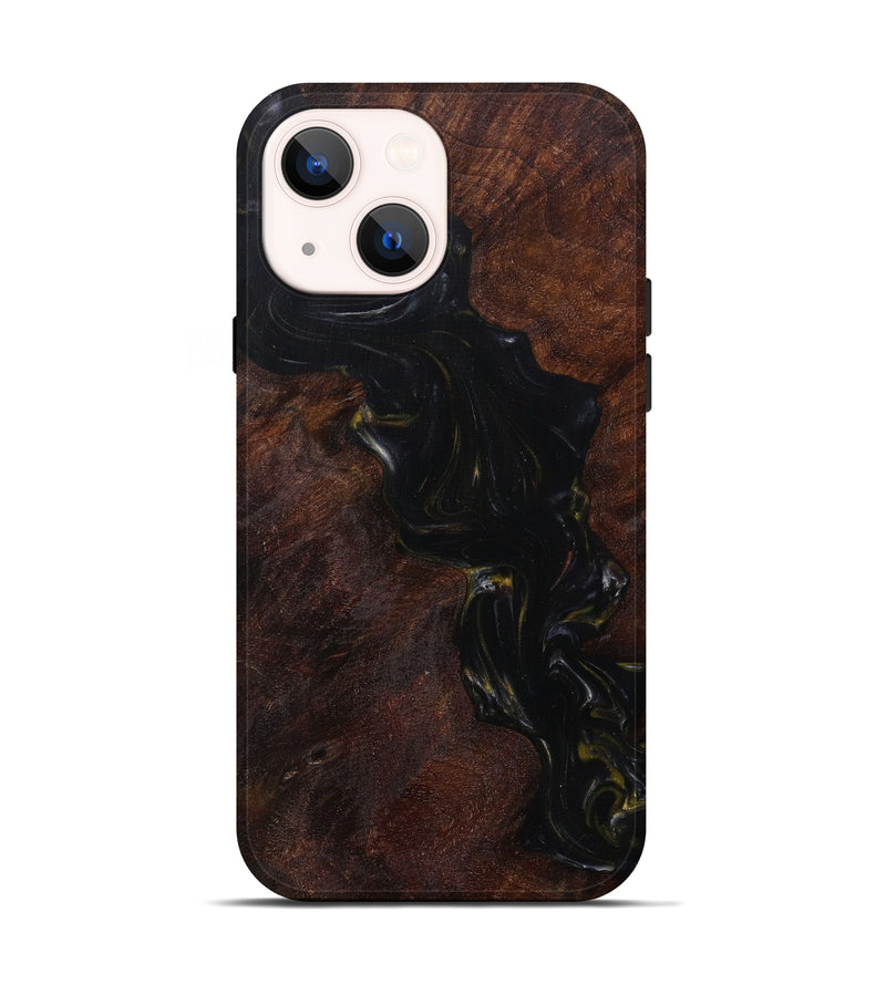 iPhone 14 Wood+Resin Live Edge Phone Case - Bree (Metallic, 610324)
