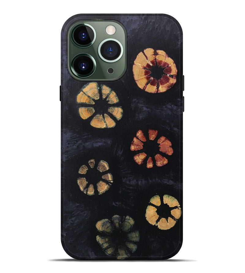 iPhone 13 Pro Max Wood+Resin Live Edge Phone Case - Erminie (Pure Black, 604308)