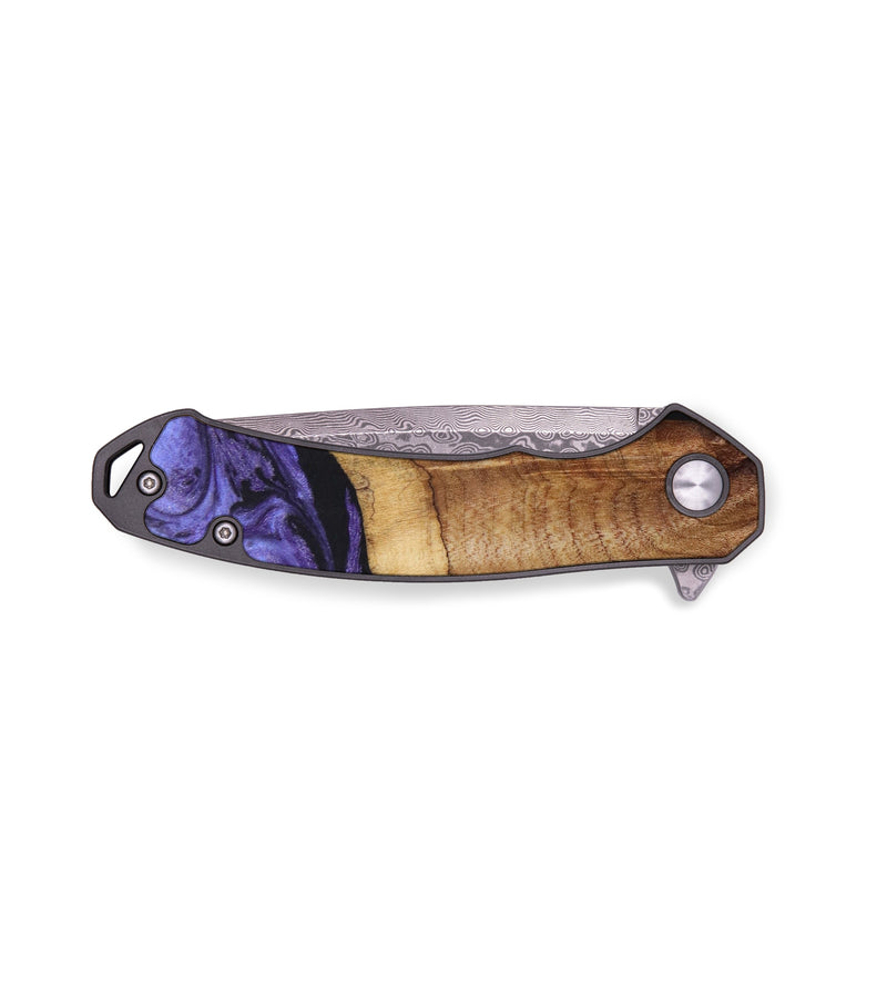 EDC Wood+Resin Pocket Knife - Myrna (Purple, 645148)