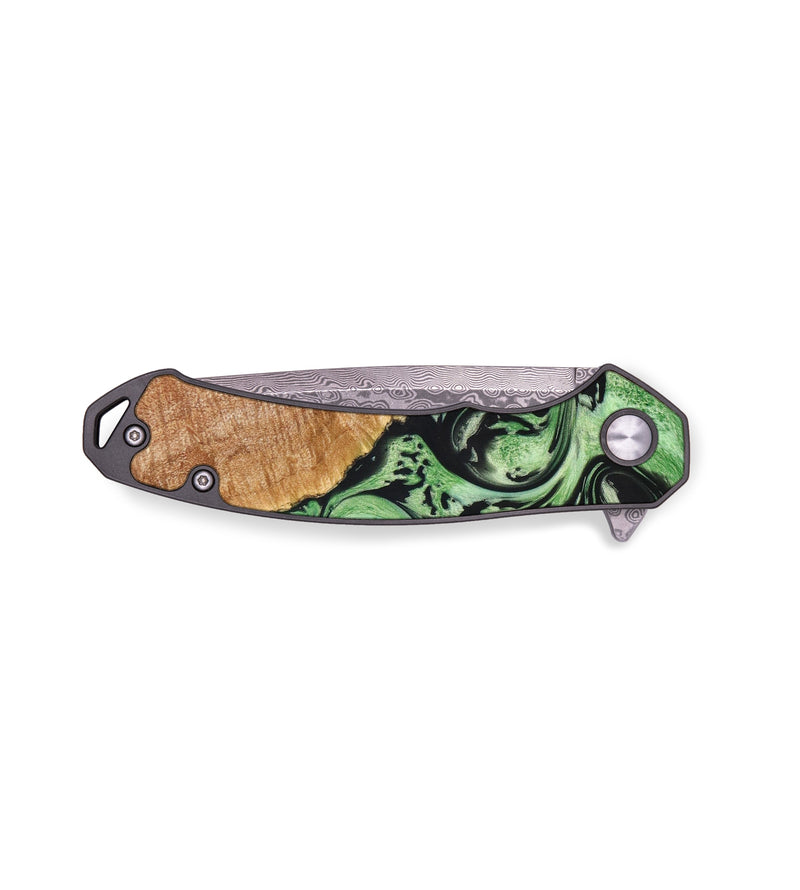 EDC Wood+Resin Pocket Knife - Rene (Green, 640360)