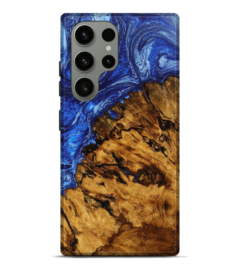 Galaxy S23 Ultra Wood+Resin Live Edge Phone Case - Breanna (Blue, 643773)