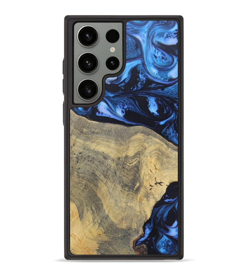 Galaxy S23 Ultra Wood+Resin Phone Case - Terrie (Blue, 621337)
